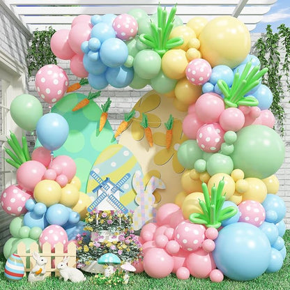 Pastel Balloon Arch Garland Kit, Macaron Pink Green Blue Yellow Latex Party - Image 6