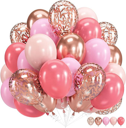 Pink Rose Gold Balloons by Isndare