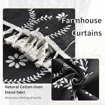 Schweek Black Boho Curtain Tassel 96 Inches Length 2 Panels - Image 5