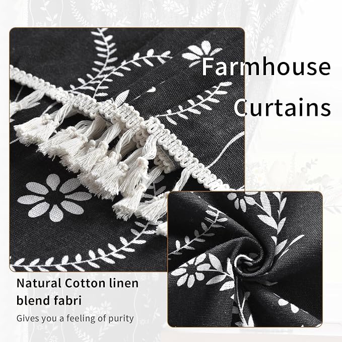 Schweek Boho Tassels Curtains 63 Inches Long 2 Panels - Image 5