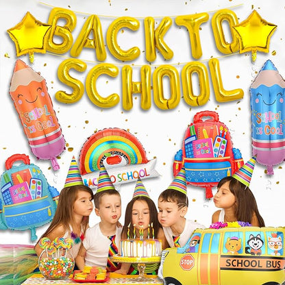 20 Pcs Back to School Balloons, School Bus Balloon, Colorful Schoolbag Pencil - Image 3
