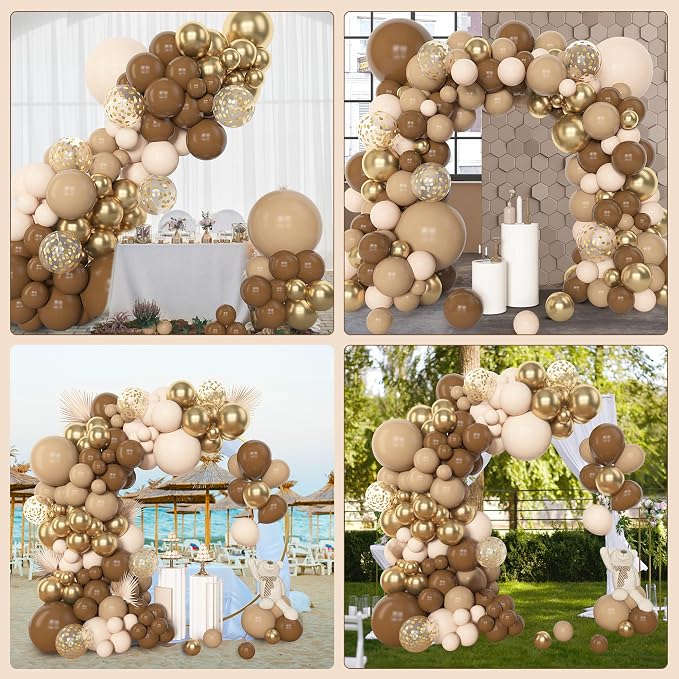 Amandir 153pcs Brown Balloon Garland Arch Kit Different Sizes 18 12 10 5 in | - Image 6