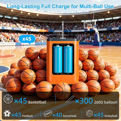 Portable 2-in-1 Electric Ball Pump & 260 Long Balloon Pump 1800mAh | Ball Pump - Image 6
