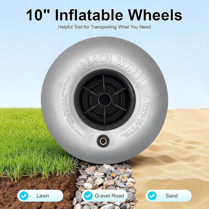 Beach Balloon Wheels for Kayak Dolly | Beach Use, Balloon Tires for Kayak Dolly - Image 3