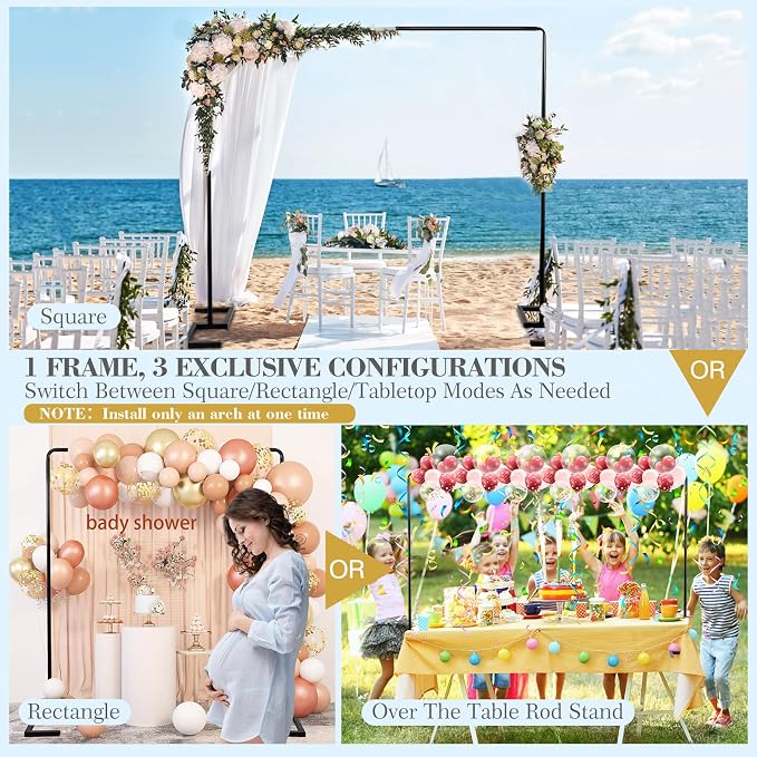 8.2FT Balloon Arch Stand, 8.2FT Square Heavy Duty Backdrop Adjustable Frame | - Image 2