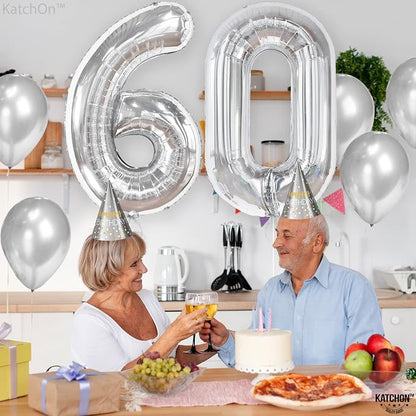 KatchOn Silver Number 0 Balloon 40 Inch | Mylar 0 Number Balloon - Image 7