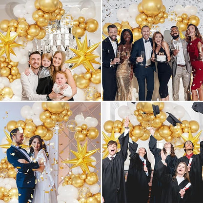 146pcs White and Gold Balloons Garland Arch Kit - Image 5