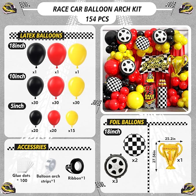 Race Car Balloon Arch Garland Kit - Image 2