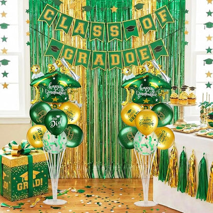 Jenaai Green and Gold 27 Pcs 2026 Graduation Balloon Centerpiece - Image 6