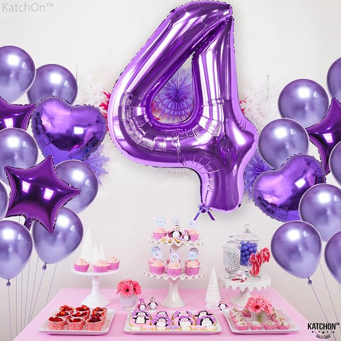 KatchOn Giant Purple 4 Balloon Number - Image 8