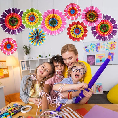 Outus Flower Hanging Decorations Summer Paper Fans Classroom Ceiling Wall Decor - Image 5