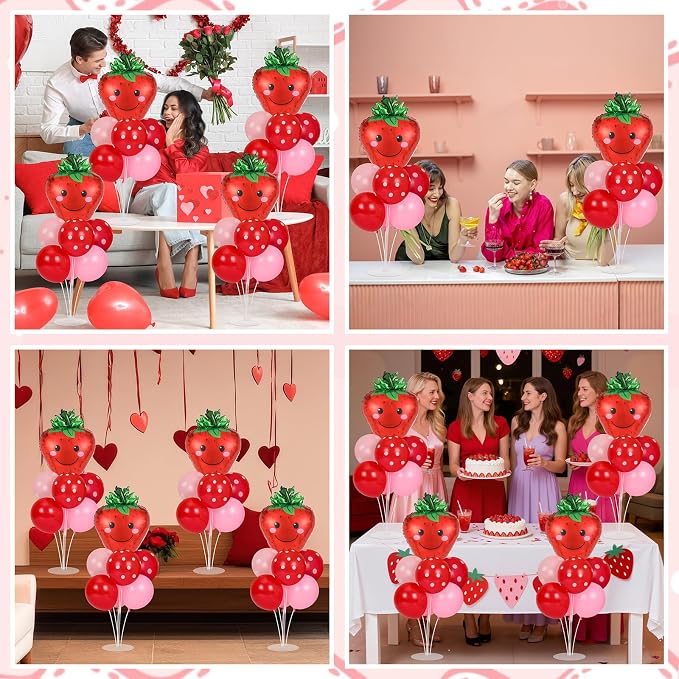 4 Sets Strawberry Party Balloon Stand Kits - Image 6