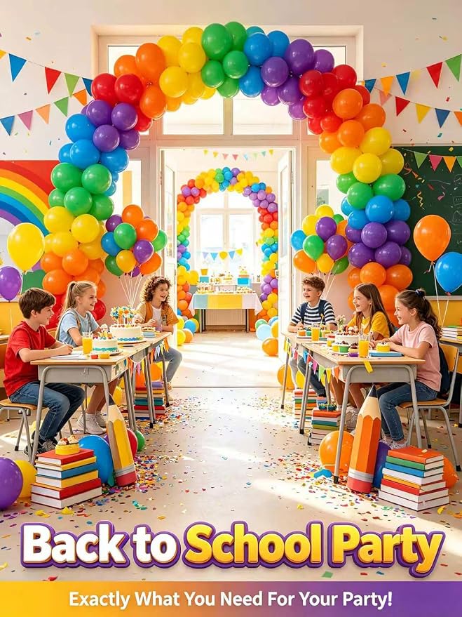 Rainbow Balloons 12 Inch 60 Pcs Assorted Color Latex Balloons - Image 8