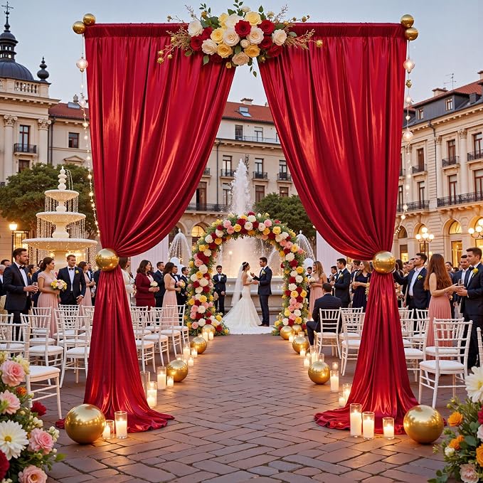 20x10FT Red Sequin Backdrop Curtain - Image 8