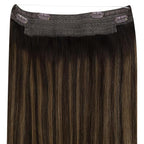 YoungSee Human Hair Wire Extensions Balayage Wire Hair Extensions Real Human Hair Balayage Darkest Brown to Medium Brown Straight One Piece Hair Extensions 18In 80G