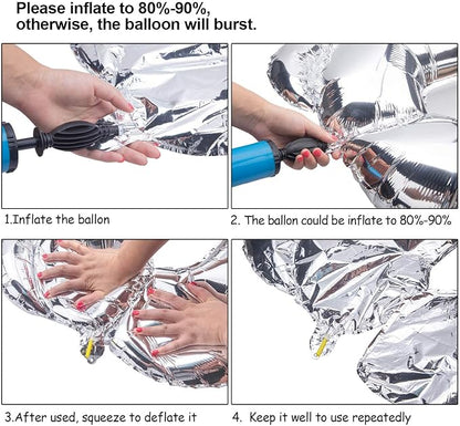 Single Aluminum Hanging Foil Film Silver Letter Balloons P 40 Inch | - Image 2