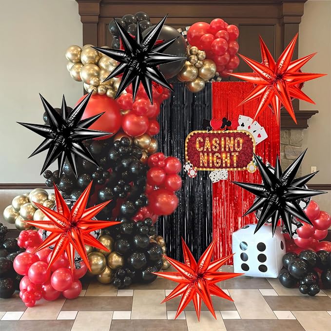 74 PCS Black Red Star Balloons - Image 4