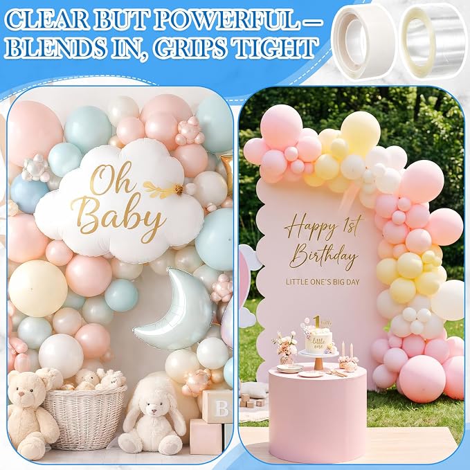 108 Pcs Balloon Arch Kit, 10 White Binder Clips, 50 Clear 260 Balloons | - Image 4