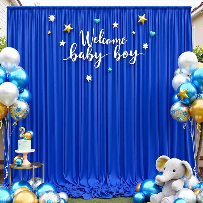 20ft x 10ft Royal Blue Backdrop Curtains - Image 9