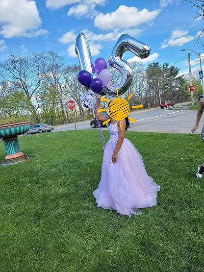 Large Number Balloons 40 Inch Silver 5 Balloon - Image 4