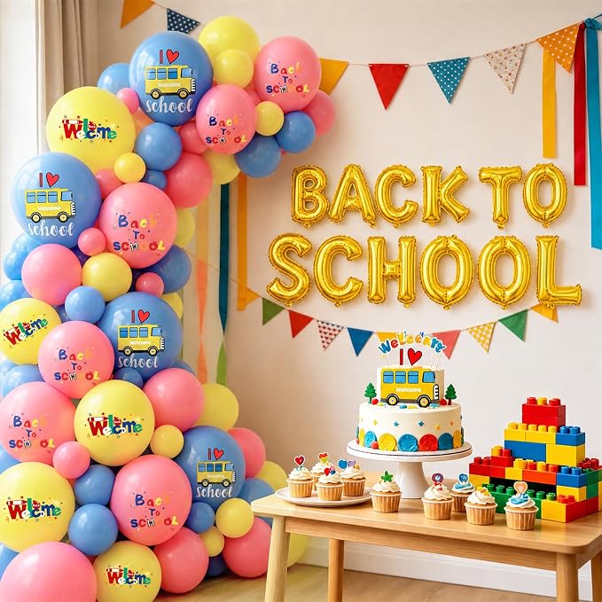 Back to School Balloons Decoration Kit, 16 Inch Gold Letter Balloon Banner - Image 4