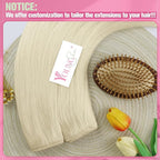 YoungSee Wire Human Hair Extensions Platinum Blonde Hair Extensions Invisible Wire Long Straight Hair Fish Line Extensions Dyable Remy Hair 100G 20 Inch