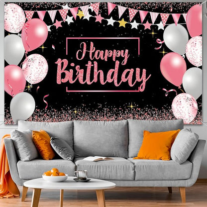 Tatuo Happy Birthday Decorations Backdrop Banner - Image 7