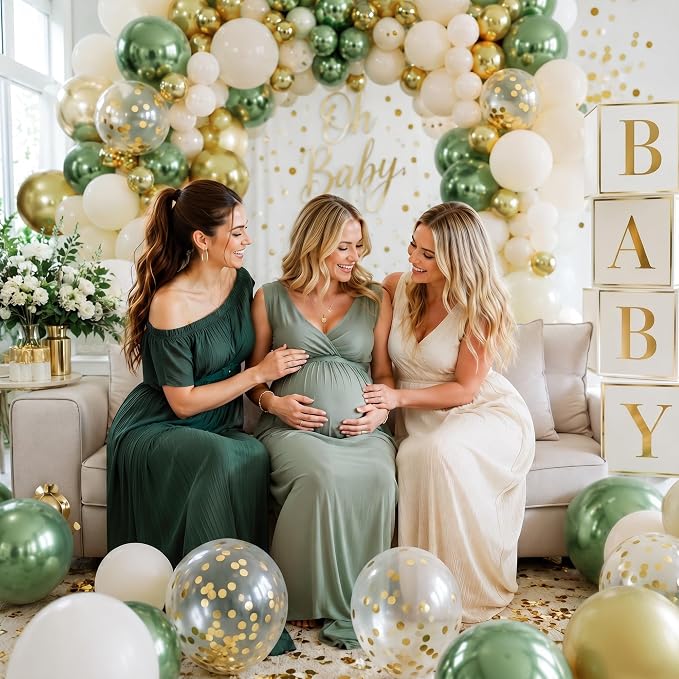 Green Gold Balloons, Baby Shower, Anniversary, Graduation, Wedding Party - Image 7