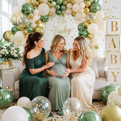 Green Gold Balloons, Baby Shower, Anniversary, Graduation, Wedding Party - Image 7