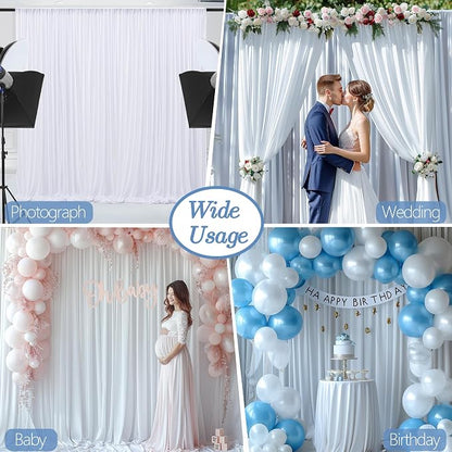 30x10ft Wrinkle Free White Backdrop Curtain - Image 6
