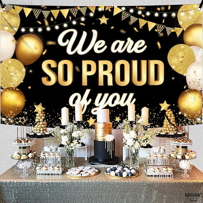KatchOn Black We are So Proud of You Banner 72x44 Inch | Graduation Banner - Image 2