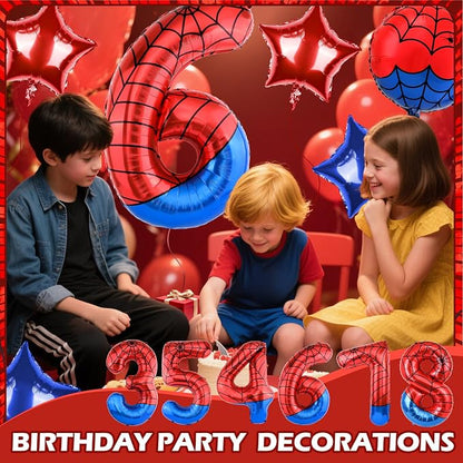 40 Inch Spider Theme Number Balloon, Number Block Foil Number 6 Balloons Large - Image 5