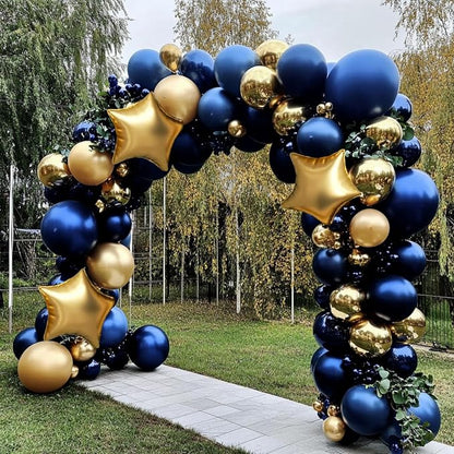 Royal Blue and Gold Balloon Garland Arch Kit - Image 7