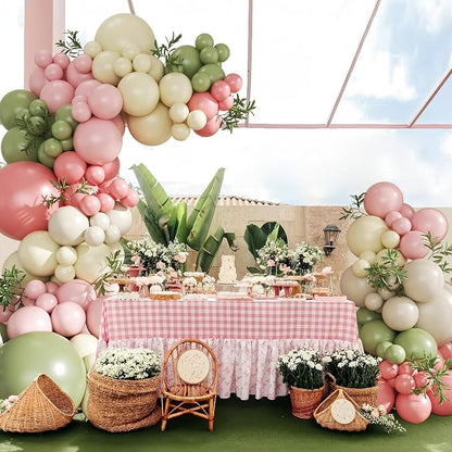 Sage Green Pink Yellow Pastel Balloon Arch Kit - Image 7
