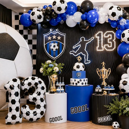 Soccer 13 Balloon Number, 40 Inch Soccer Number 13 Foil Balloon - Image 4