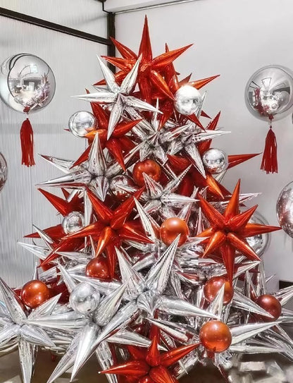 Red Star Balloons, Large Spike Balloons | 22 Inch Star Balloons, One-Piece - Image 2