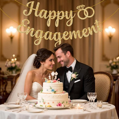 KatchOn Glitter Happy Engagement Banner 10 Ft, Engagement Party Decorations | - Image 6
