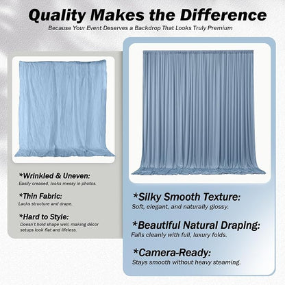 20ft×12ft Dusty Blue Backdrop Curtains - Image 5