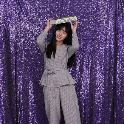 Eternal Beauty Purple 3mm Sequin Backdrop 7x7 Ft - Image 5