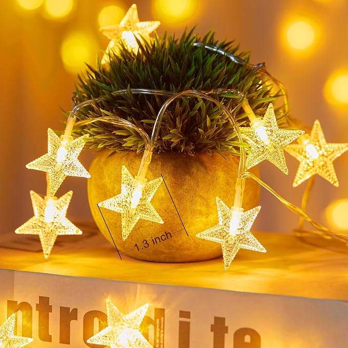 Minetom Star String Lights Battery Operated - 17 ft 50 LED Star Fairy String - Image 2