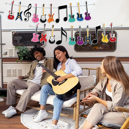 Hooqict Guitar Birthday Party Banner Music Themed Party Decorations Banner - Image 4