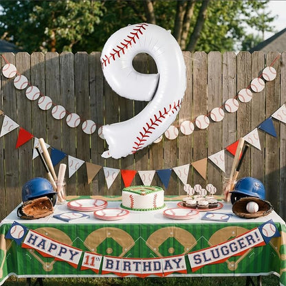 Jenaai Baseball Number 9 Balloons 40 Inch Baseball Theme Birthday Party - Image 5