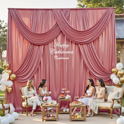 gogoparti 20x10FT Rose Gold Sequin Backdrop Curtain - Image 4