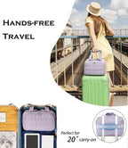 Travel Toiletry Bag for Women, Large Wide-open Puffy Cosmetic Makeup Bag with Wet-Dry Separation, Multi-Pocket Organizer with Carry Handle for Toiletries, Cosmetics, Essentials, Light Purple