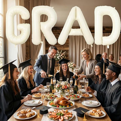 Biapian 40 Inch GRAD Balloons, Cream Letter Balloon, Large Banner - Image 7