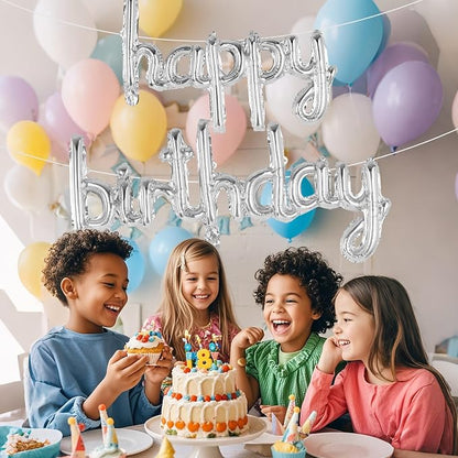Happy Birthday Balloons Banner Foil Letters Balloons Connected, Personalized - Image 4