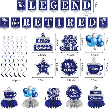 Blue Silver Retirement Party Decorations - Image 2