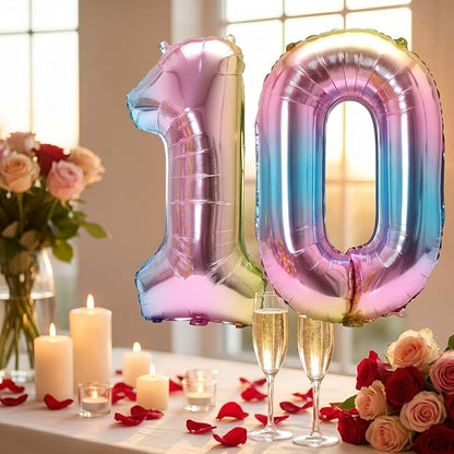 YPSelected 32 Inch Large Foil Helium Number Balloon Birthday Wedding Party 0-9 - Image 3