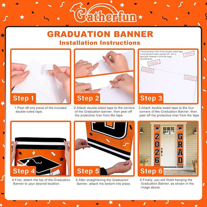 2026 Graduation Decorations, Congrats Grad Banner Backdrop - Image 3