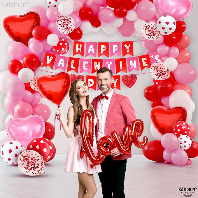 KatchOn Valentines Day Decorations Arch Set, Love Balloons Script, Heart - Image 9